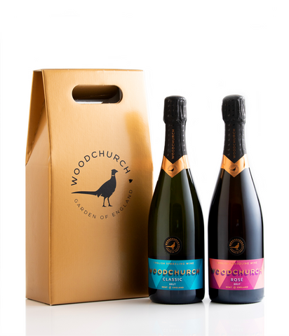 Gold gift box with 2 wines