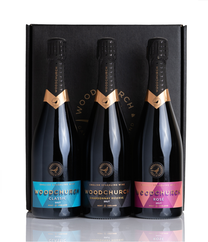 Black gift box with 3 wines